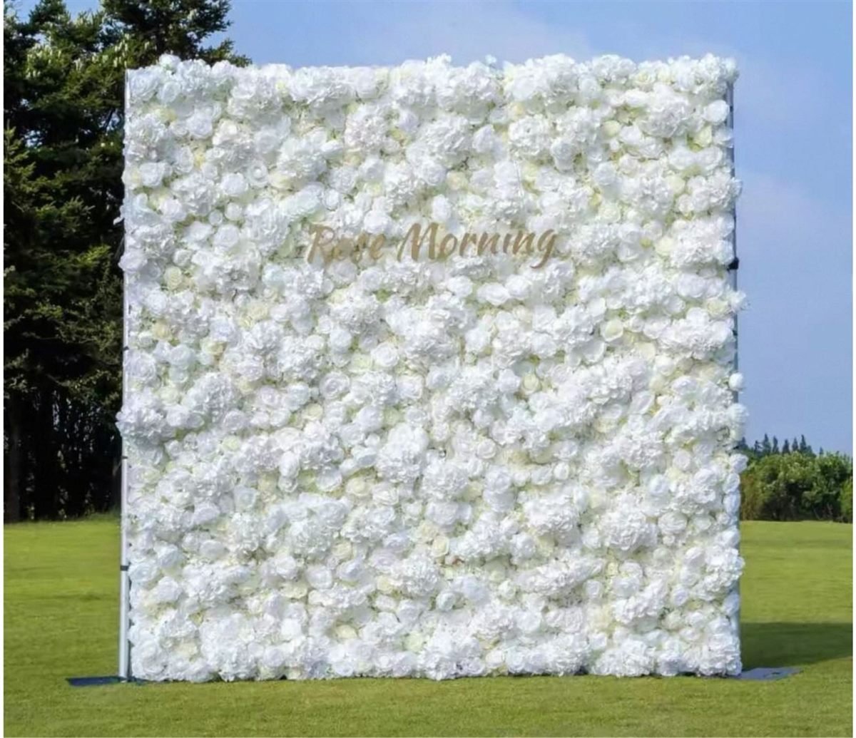 Classic white 3D flower wall backdrop for photo booth hire in Perth