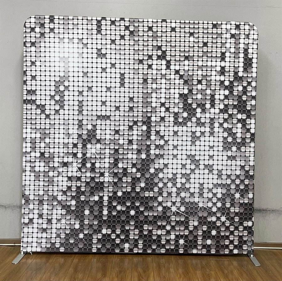 Silver sequin photo booth backdrop available to hire in Perth