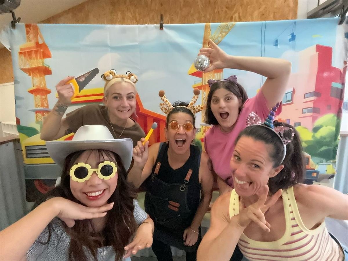 Kids enjoying a birthday party photo booth in Perth