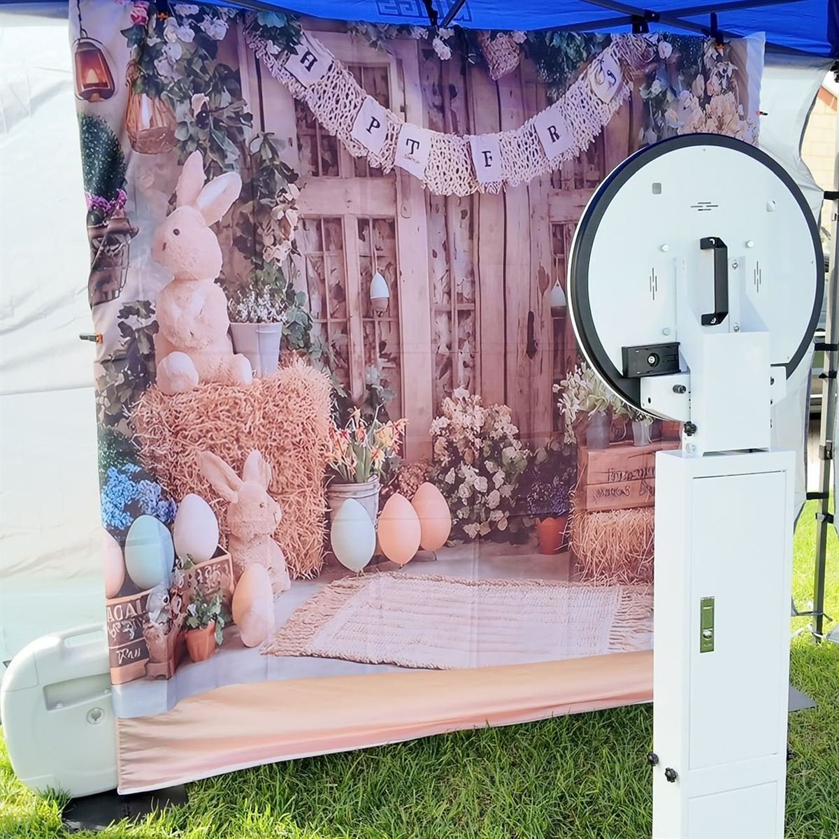 Guests at a Perth corporate event photo booth