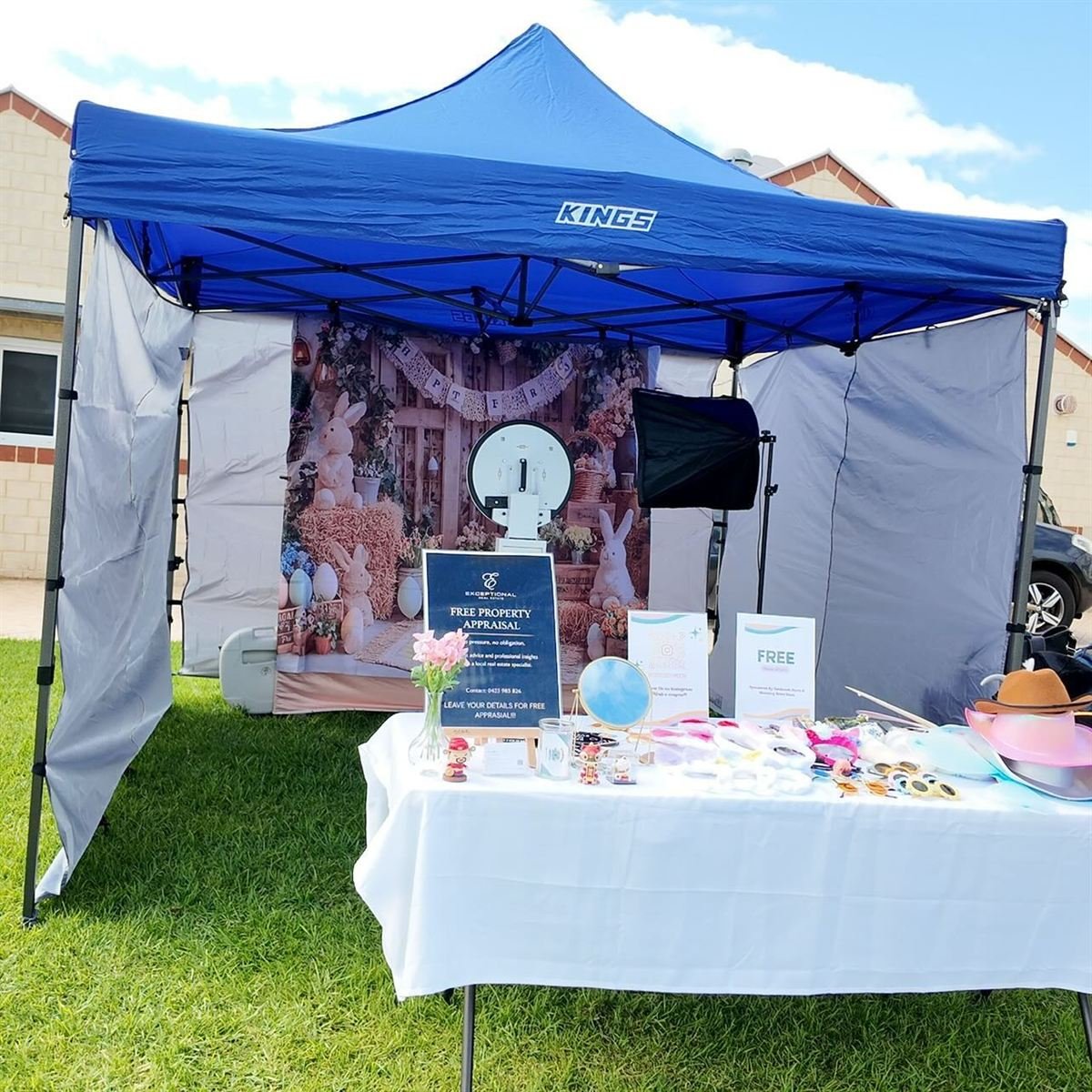Guests at a Perth corporate event photo booth
