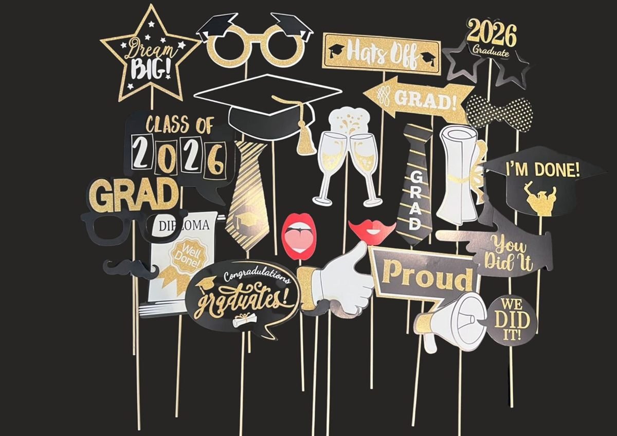 Graduation photo booth prop set available with Fotobooth Perth hire